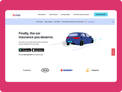 Etap Insurance Landing page redesign design landing page product design ui