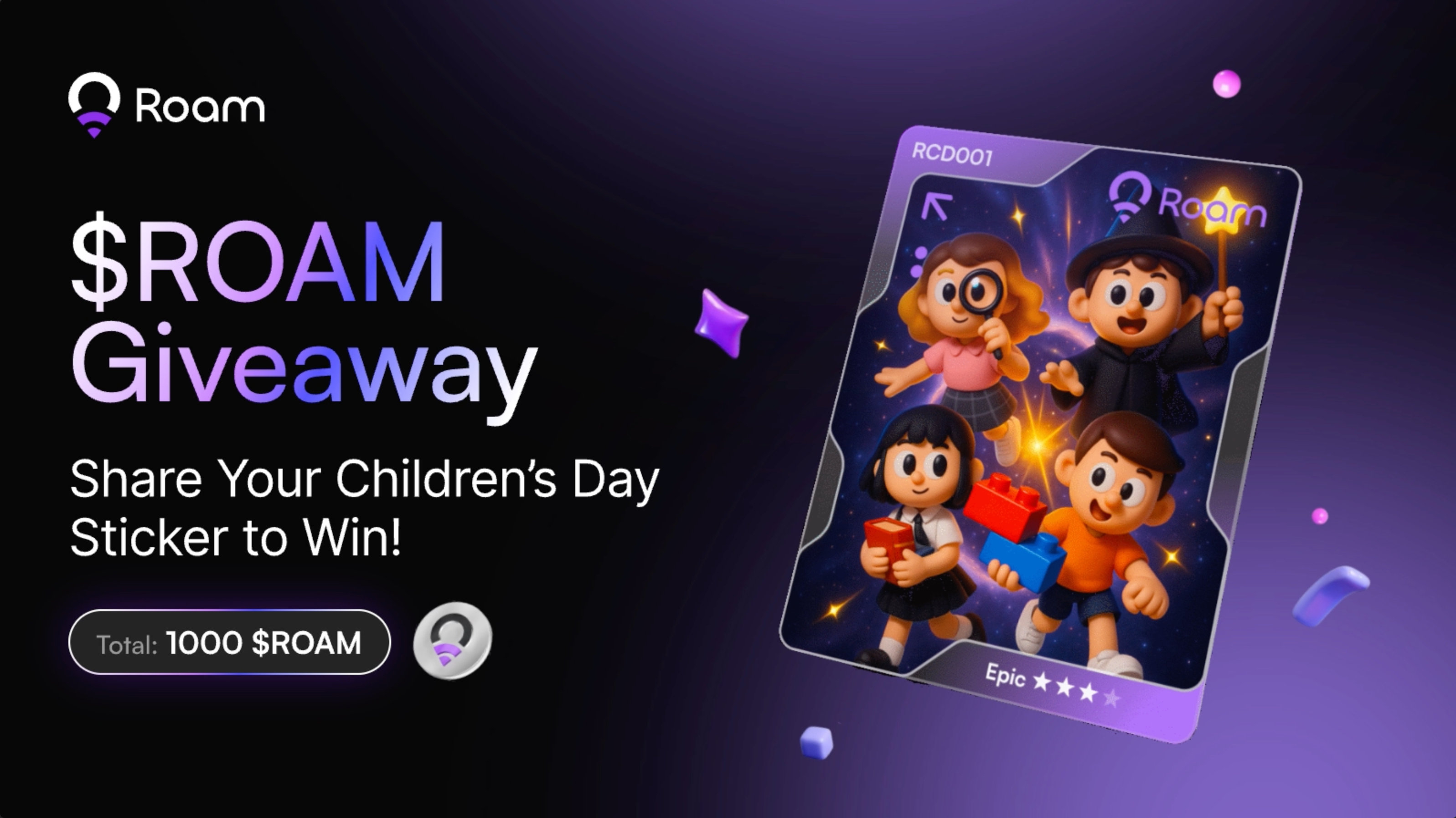 Roam Children's Day Giveaway Animation 3d animation motion graphics spline