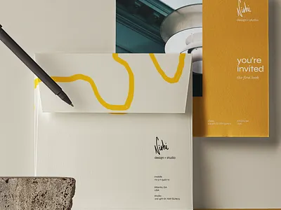 NISHI Interior Design // Branding & Collateral architecture atlanta branding collateral graphic design homes interior invitation invite luxury organic playful refiend
