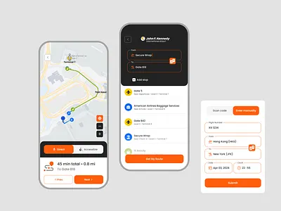 Airport Maps Navigation Screen Design airport app delivery app maps design navigation app ticket design travel app ui ux