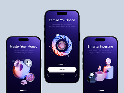 Onboarding Screens for a Finance App app finansr fintech ios mobile onboarding product design saas ui ux