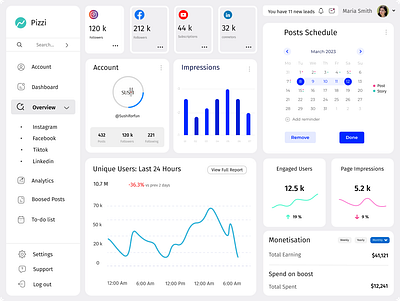 Social Media Analytics Dashboard app business clear clin dashboard design meta saas socmedia socmediadashboard solialmedia trend ui uiux ux