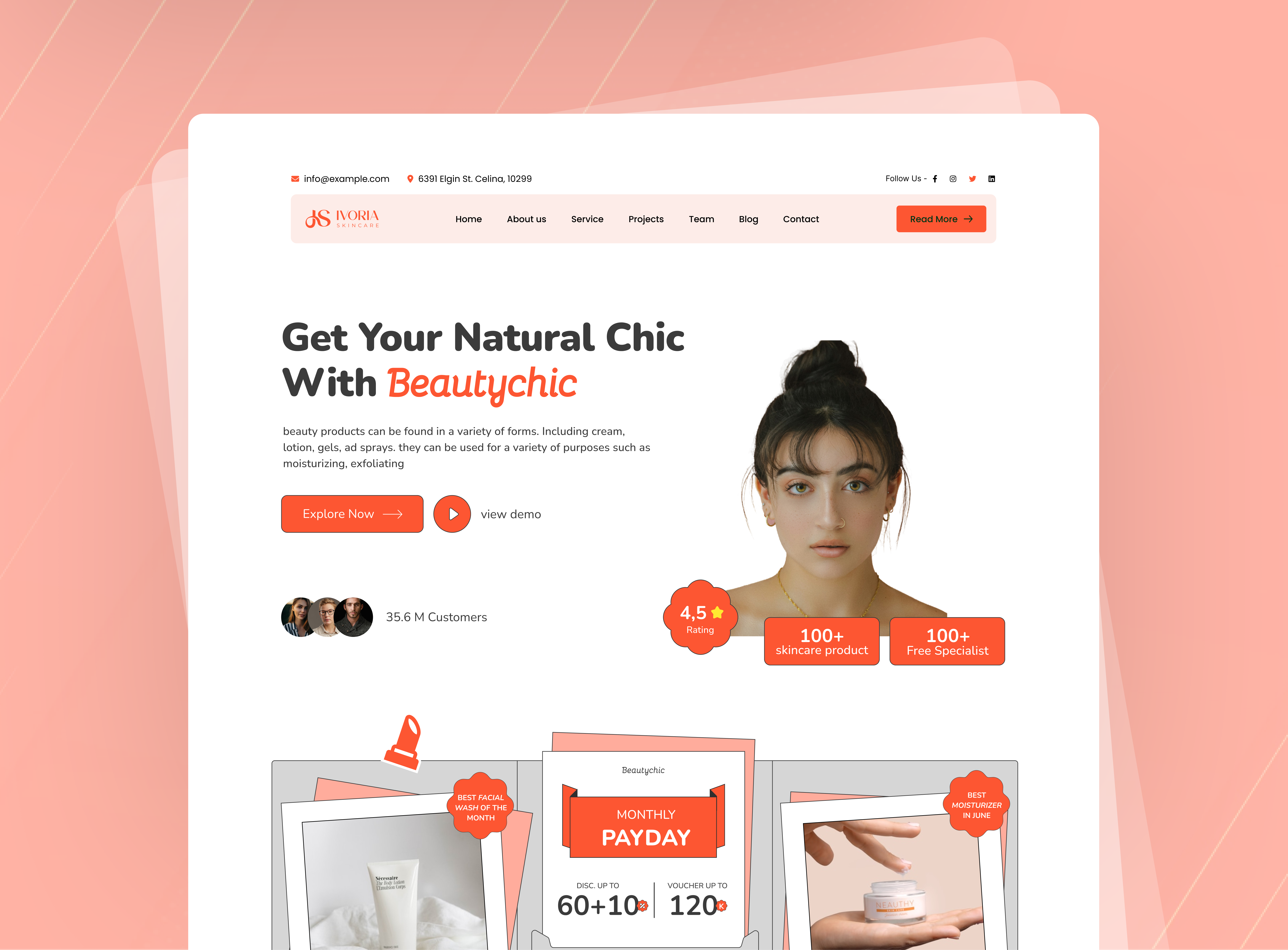 Example of Luxury Skincare Cosmetic Website Design