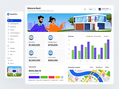 Asset Management Dashboard application asset asset management dashboard illustration landing page navigation product design saas wealth wealth management web application website