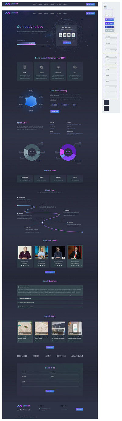 Cybercode - Landing Page - ICO [Blockchain] blockchain design figma ico landing page token ui ux