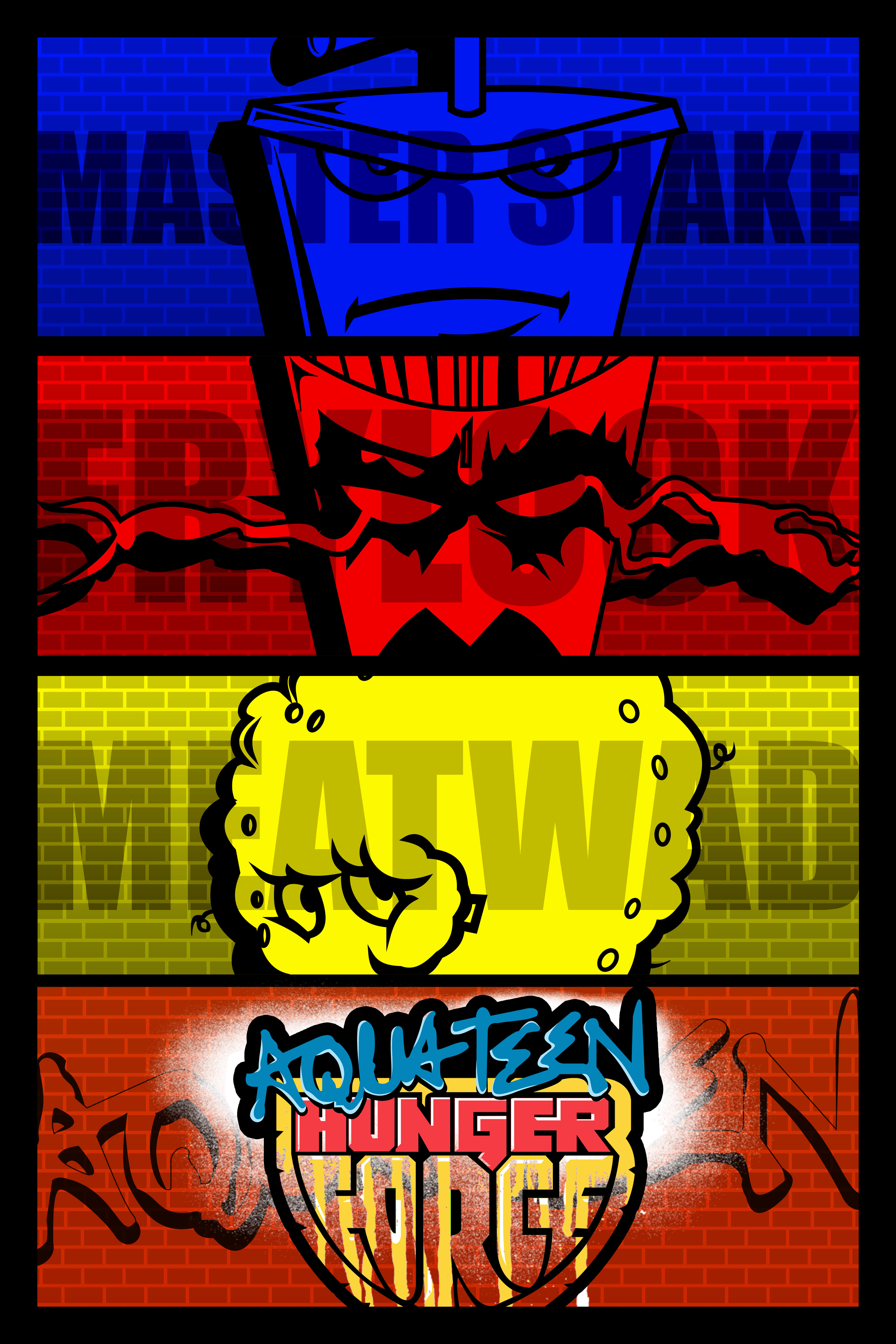 "Aqua Teen Hunger Force" Poster animation digital art digital illustration fan art graphic design graphic designer illustration illustrator key art pop culture pop culture art poster poster design vector illustration