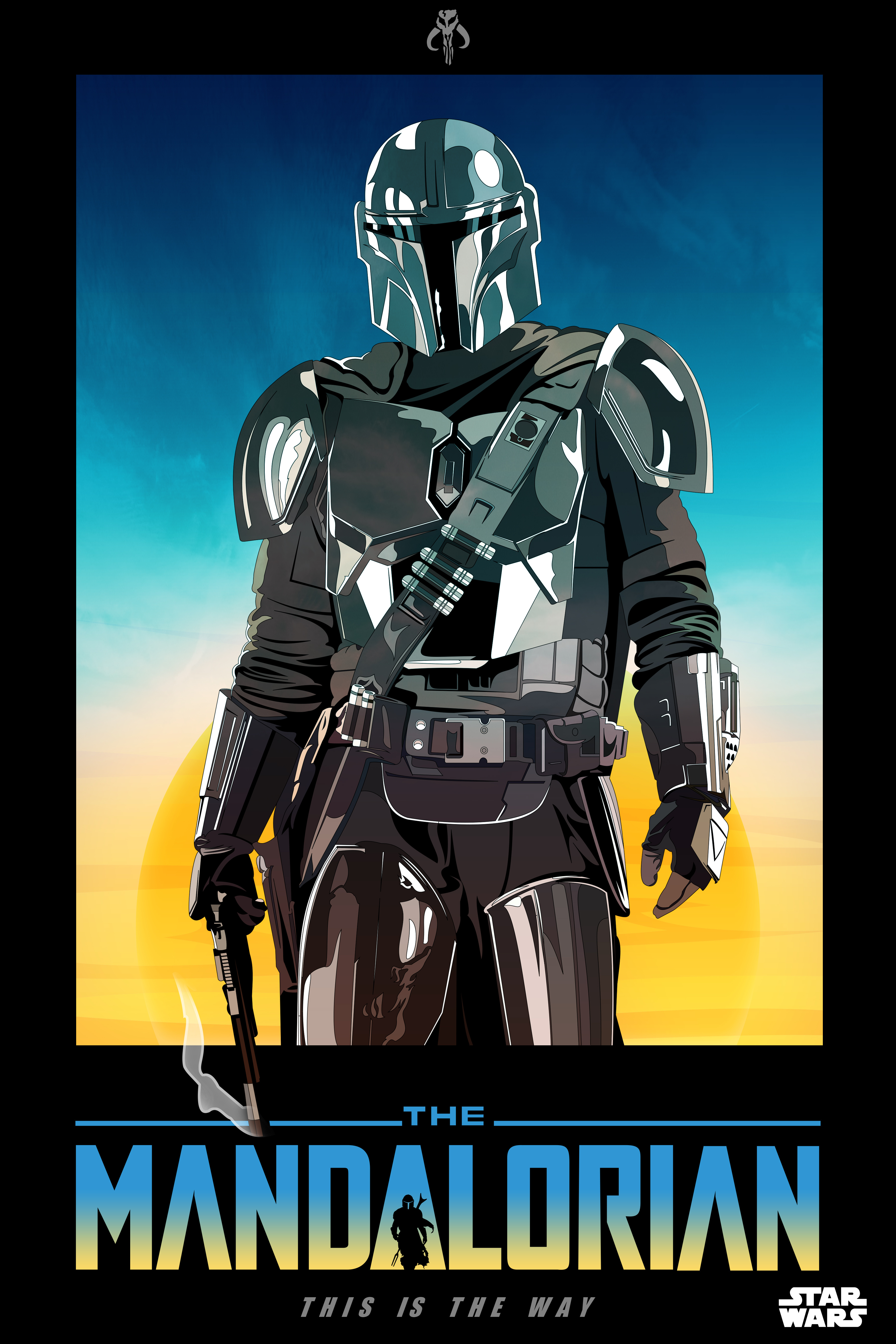 "The Mandalorian" Poster digital art digital illustration fan art graphic design graphic designer illustration illustrator key art pop art pop culture pop culture art vector art vector illustration