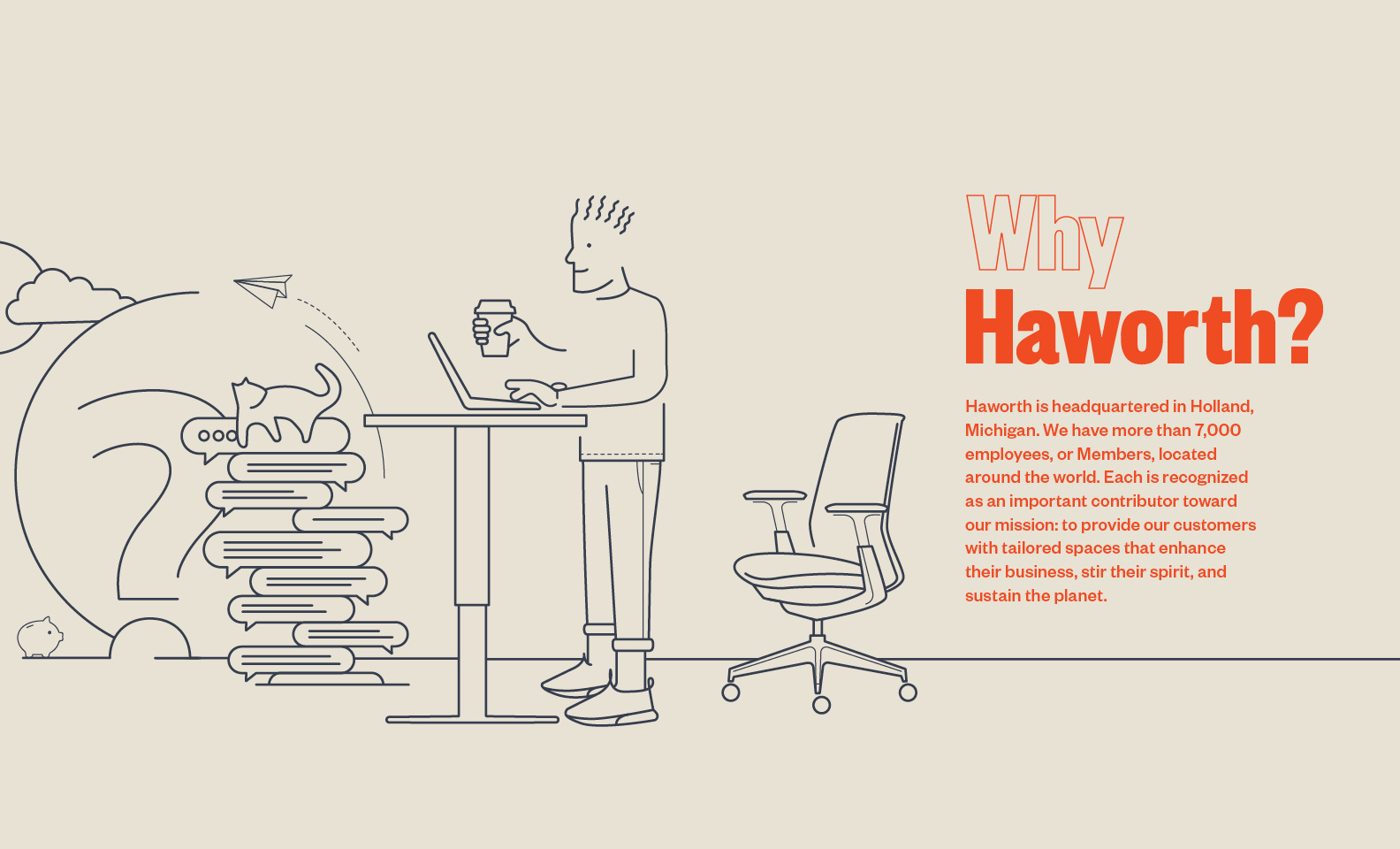 Why Haworth? Illustrations brochure design digital illustration illustration vector