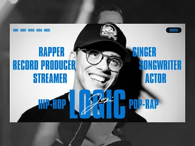 Logic. Energy. Craft. art directed branding design editorial design graphic design hero section hiphop illustration logic music rappper ui user interface web design