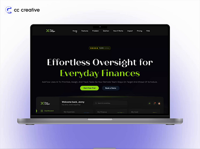 Fintech Landing Page Design darkmode dashboarddesign financedesign fintech landingpage productdesign saasdesign uidesign uxdesign uxui webdesign websiteconcept