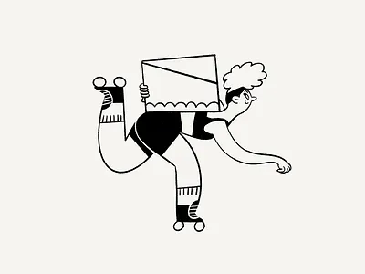 "See ya!" baked goods bakery cake character design cheesecake curly exercise fit mascot mascot design people people design pie procreate retro rollerblade rollerskates skate venice beach yoga