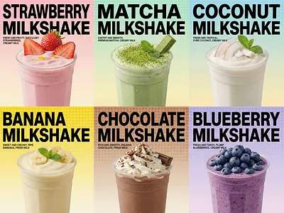 Poster Project: Summer Vibes Milkshake Series branding graphic design ui