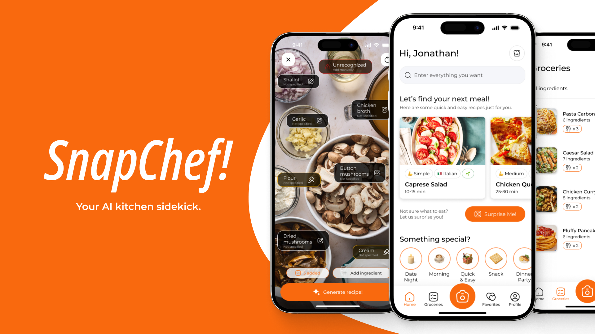 SnapChef! — AI Cooking Assistant ai app design assistant cooking cooking assistant health ios product design ui ux