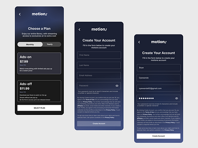 Motions Original - A TV series App app design movie app product design ui design