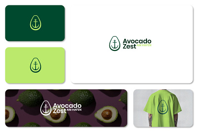 Avocado Zest - Portside Restaurant Branding anchor avocado branding clever logo creative food logo green icon logo design negative space restaurant branding symbol vector visual identity