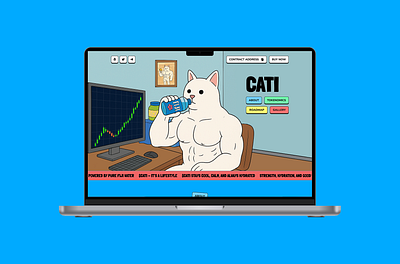 CATI - Meme Coin Website Design cat crypto design figma graphic design illustration landing page meme coin meme token nft ui web design website website design