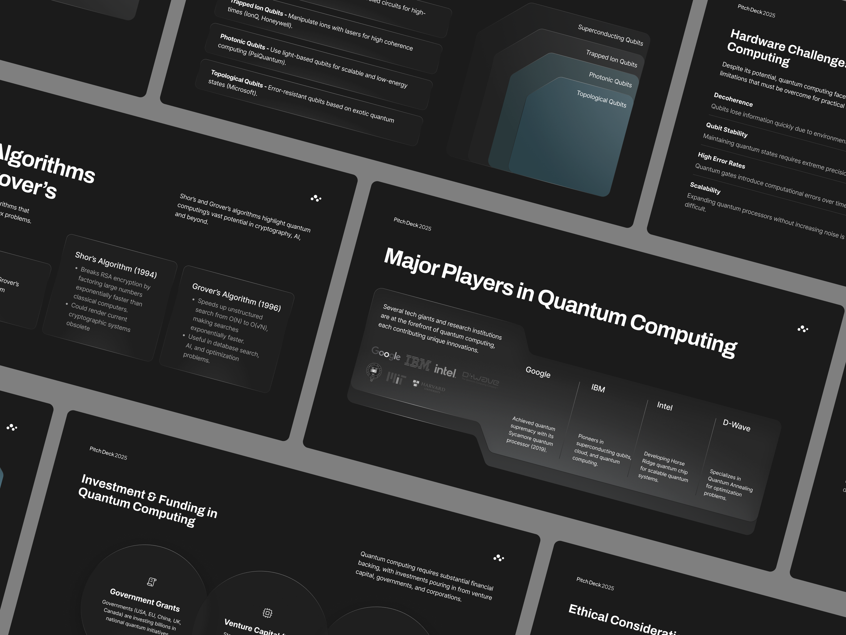 Pitch Deck - Quantum Computing, The Next Scientific Research business chart deck design diagram gradient graphic design graphic element modern pitch deck ppt presentation quantum slide