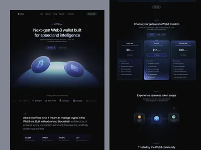 Altura - Web3 Website Design animation business clean design financial fintech graphic design investment modern motion graphics technology ui uidesign ux uxdesign wallet web3 web3 design web3 wallet website