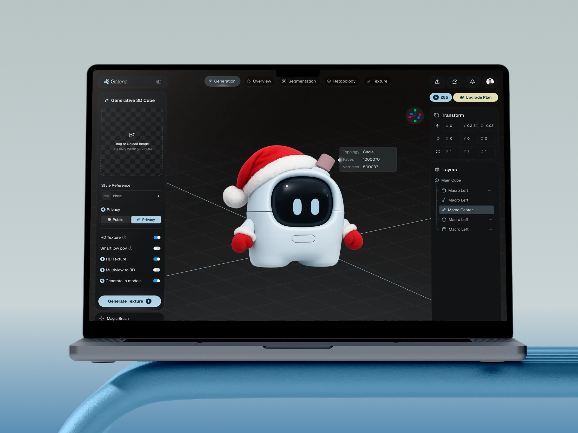 Galena - 3D Builder Website 3dart 3dcharacter 3dmodeling aitools branding cleanui design emurastudio galena3d illustration3d landingpageai modernui productdesign rendering saas ui uiux ux web website