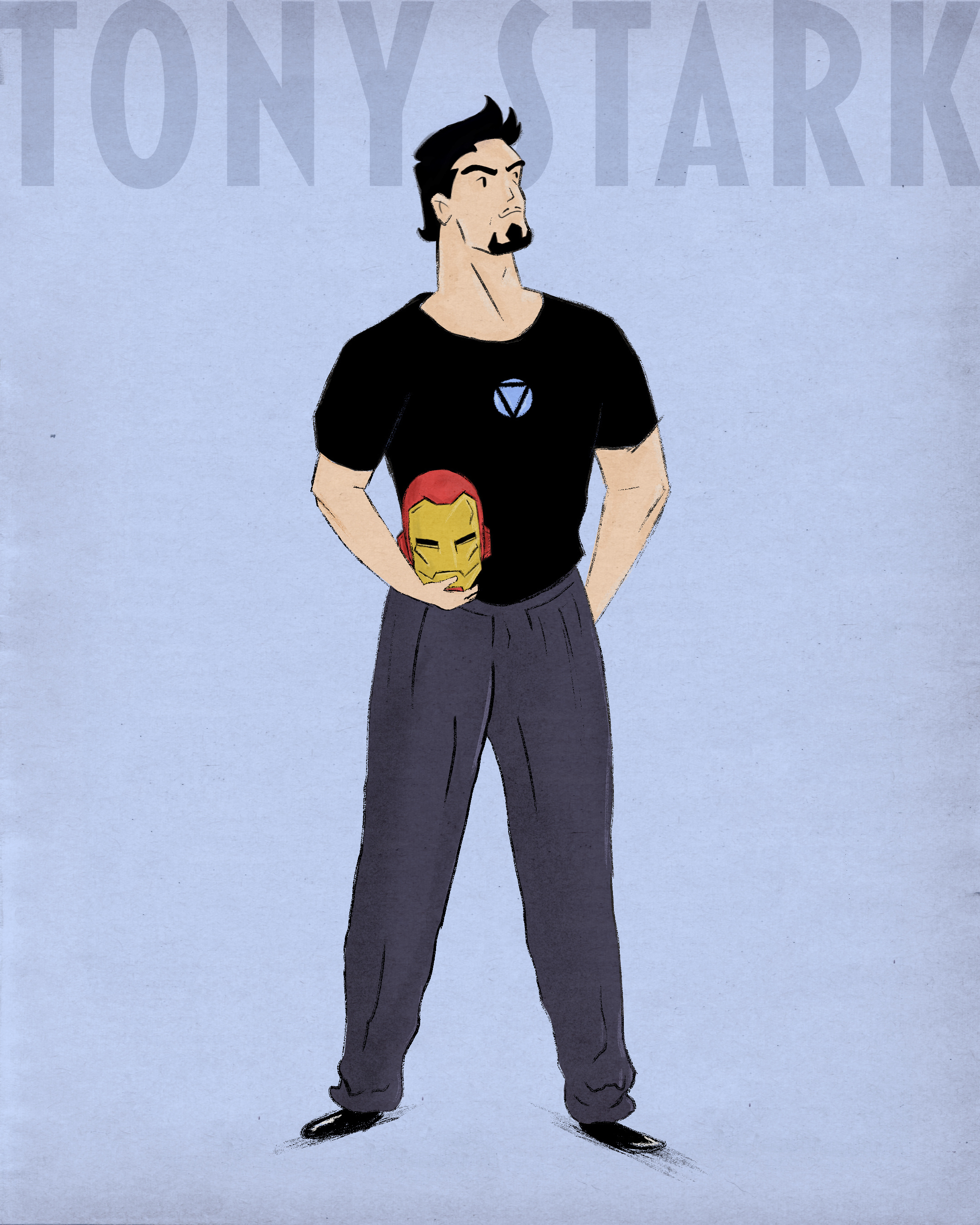 Tony Stark Mid-Century cartoon character comic book custom brush cusyom brush design digital illustration freelance illustrator graphic design illustration iron man marvel mid century paper texture pencil brush photoshop retro sketch tony stark vintage