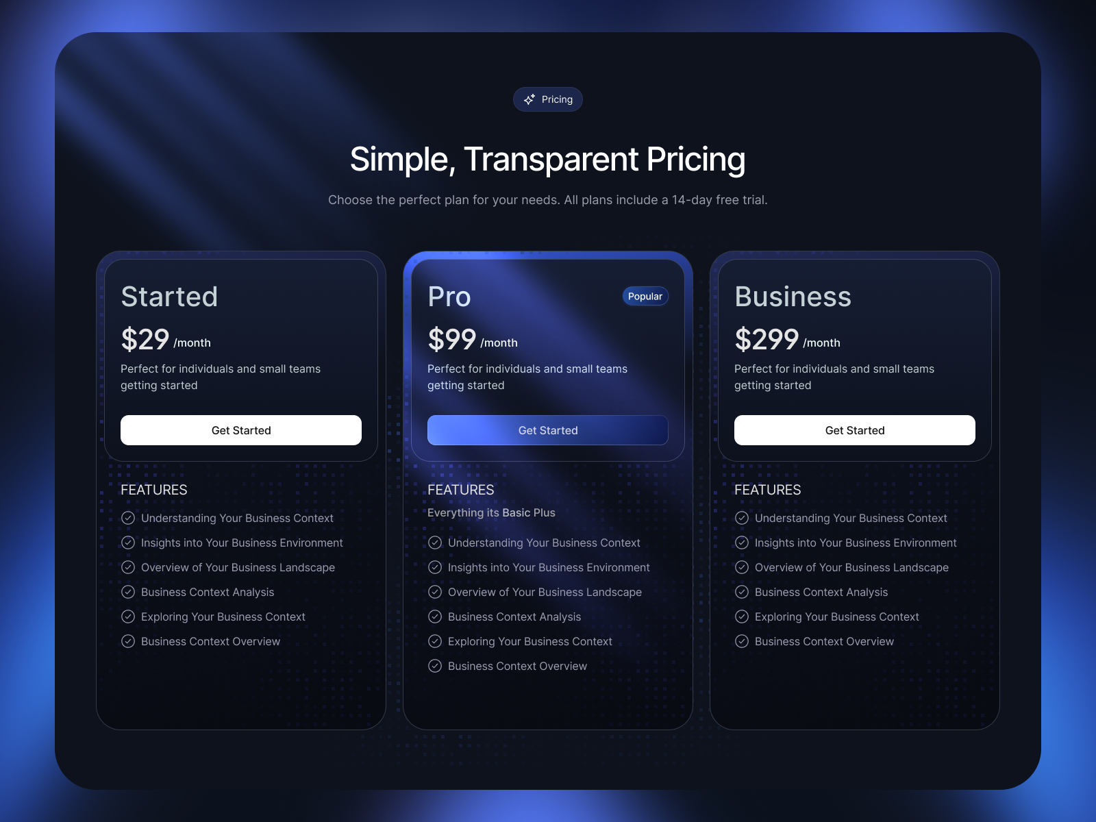 Pricing section exploration✨ agency design drak ui landing page price pricing pricing ui saas ui uiux web website