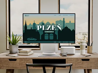 City silhouette illustration for car rental website design graphic design illustration silhouette ui ux vector web illustration