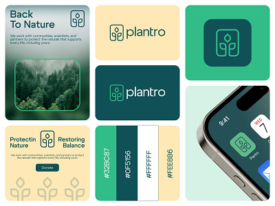plantro - Logo Design Concept beauty creative eco geometric green grow health leaf logo design medical modern natural nature organic plant protect