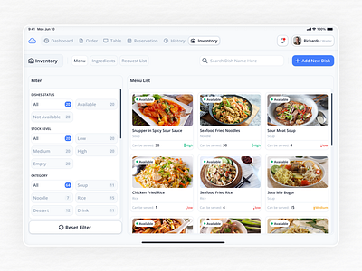 Restaurant Food Order POS Web App UI design inventory menu pos product product design restuarant saas ui ui design uiux uiuxdesign ux design uxui web design website website design