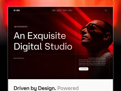 Exon-a modern approach to digital presence agency b2b branding dark website digital figma gradient landing page minimal modern portfolio service startup trendy ui ux uxui web website website design