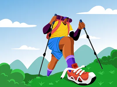 Outdoor Camping Illustration adventure art art concept character concept character design colorful artwork creative design digital art flat illustration hiking illustration illustration nature scene outdoor art procreate art sketch to illustration vector illustration