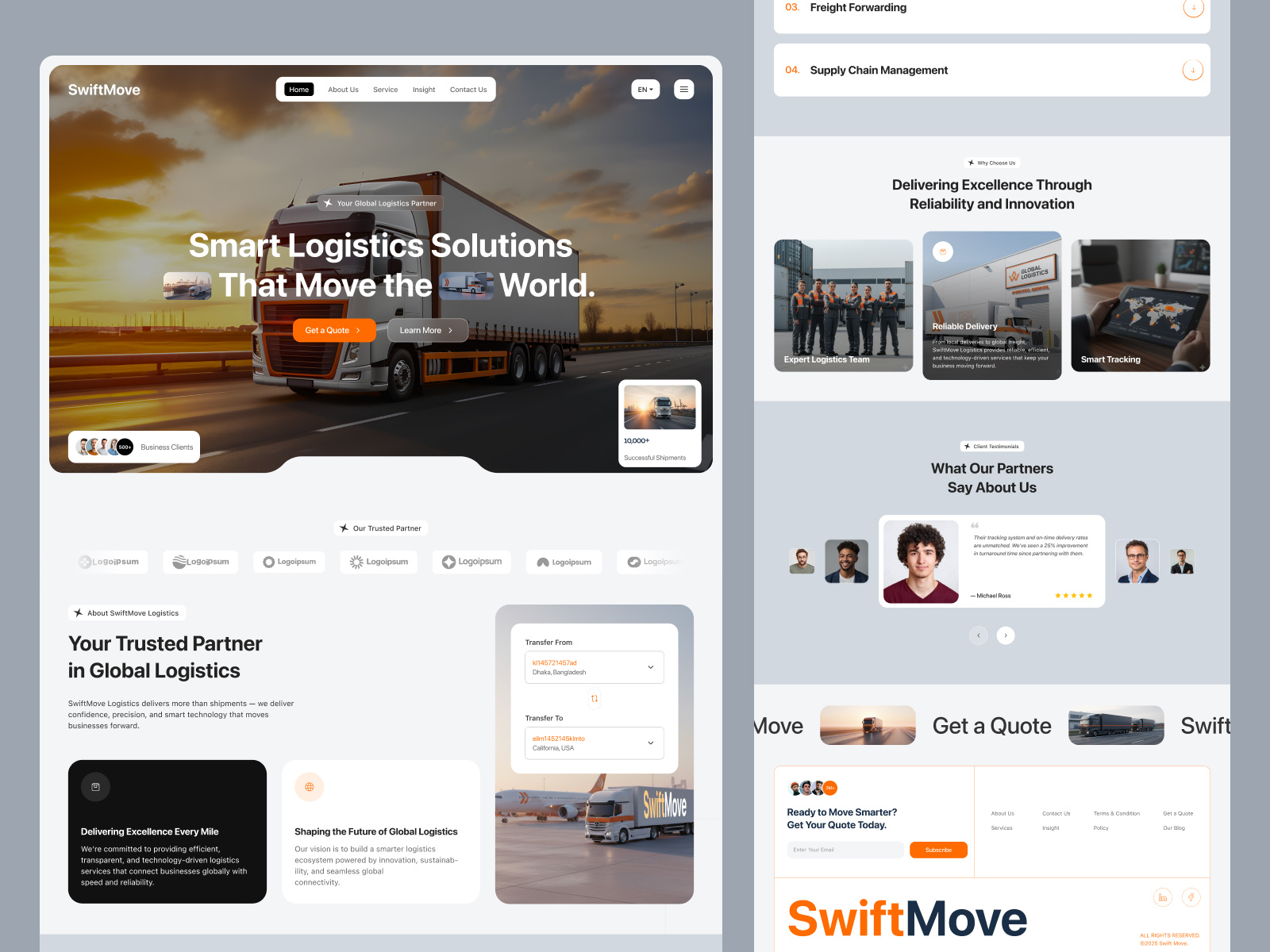 Example of Logistics Website UI Design
