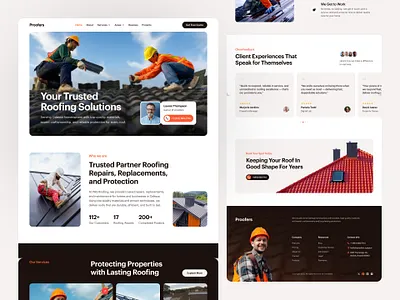 Roofing Website & Landing Page Redesign | Proofers Roofing construction contractor contractor website home services homepage landing page roof roof repair roofer roofing roofing company roofing landing page roofing website roofing website design ui ui design uiux ux design web design website