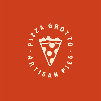 Pizza Grotto Brand Mark branding mountain logo pizza pizza logo
