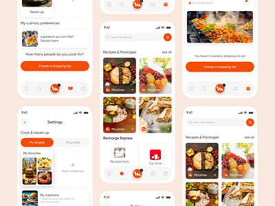 Smart Cooking Assistant App UI Design app design clean ui cooking app dashboard ui food app food delivery home cooking interaction design minimal design mobile app mobile ui modern ui product design recipe app recipe manager shopping list app ui design uiux user interface ux design