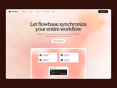 Workflow Automation Platform Website automation dashboard design gradient landing page minimal saas ui uiux web web design webdesign website