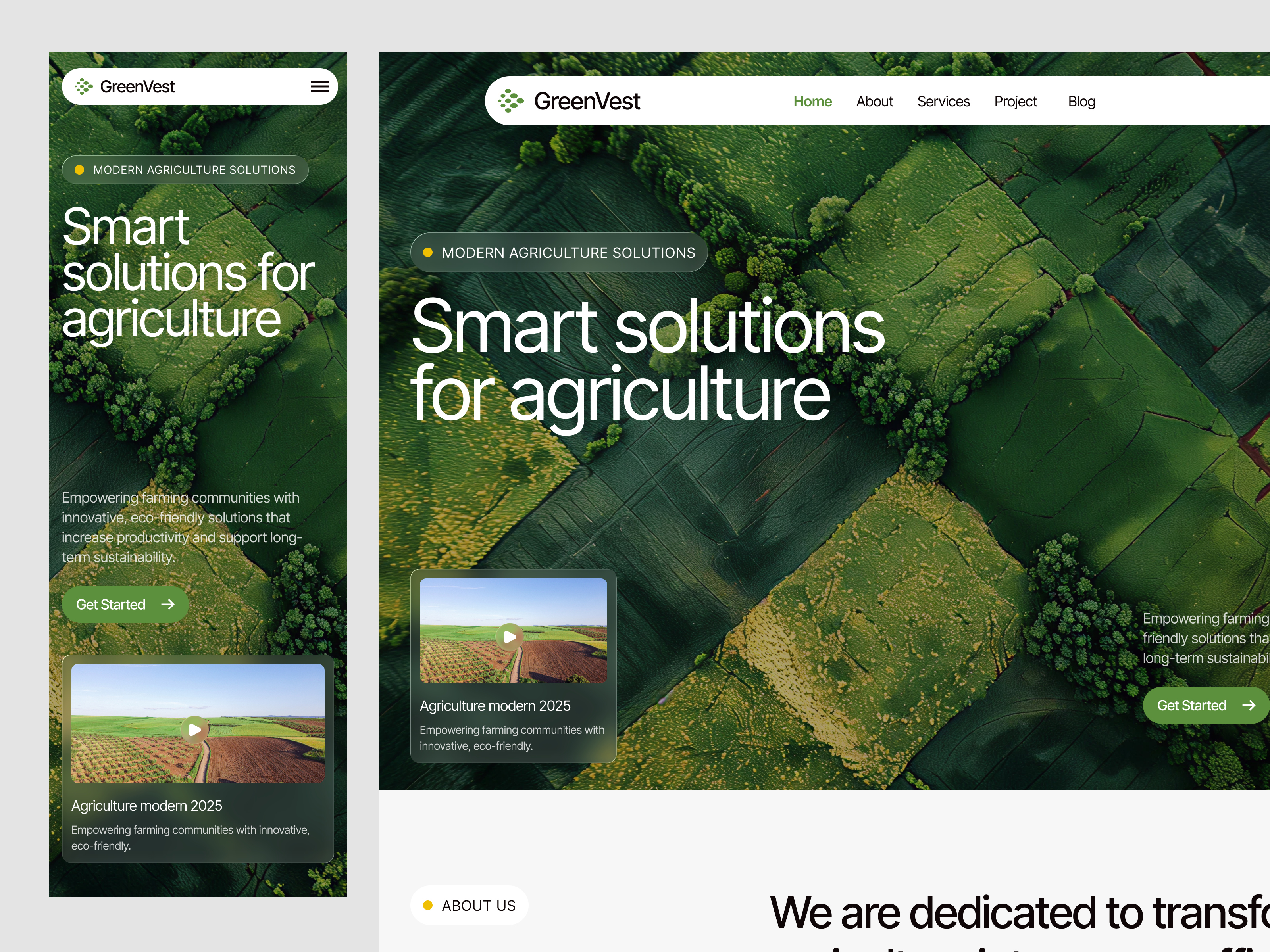 Example of GreenVest — Responsive Sustainability Landing Experience