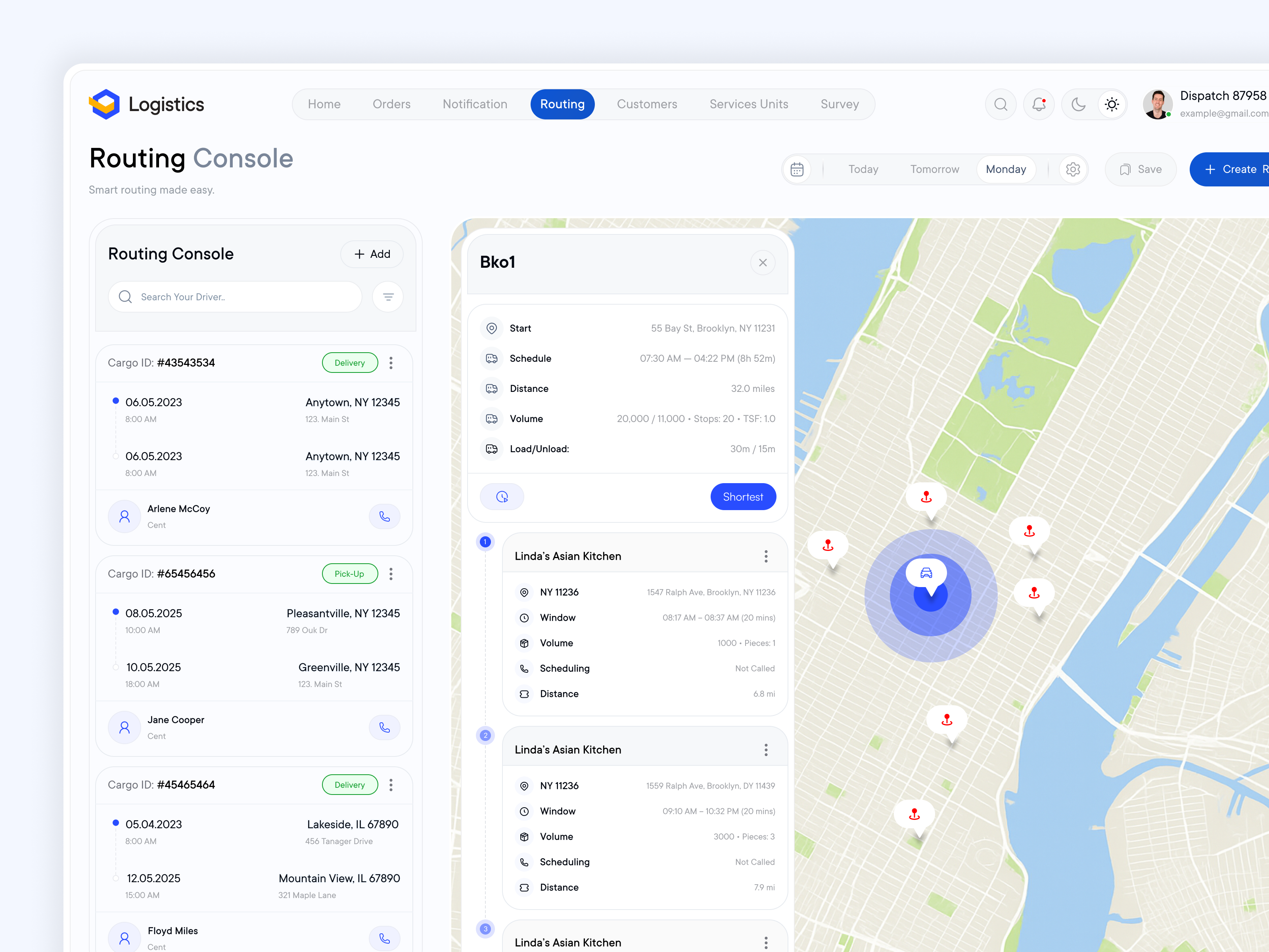 Shipment Route Tracker admin panel breadcrumbs dashboard logistic logistic dashboard map online tracking overview panel popover popup product details shipment shipment details shipment tracking tooltip tracking visual design web app widelab