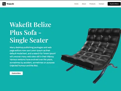 Wakefit Belize Plus Sofa — Single Seater Website Design dribble furniture design minimal ui product design sofa design uiux design website design