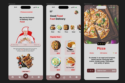 Food ordering app animation graphic design logo motion graphics