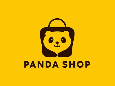 Panda + Shopping Bag Logo creative retail