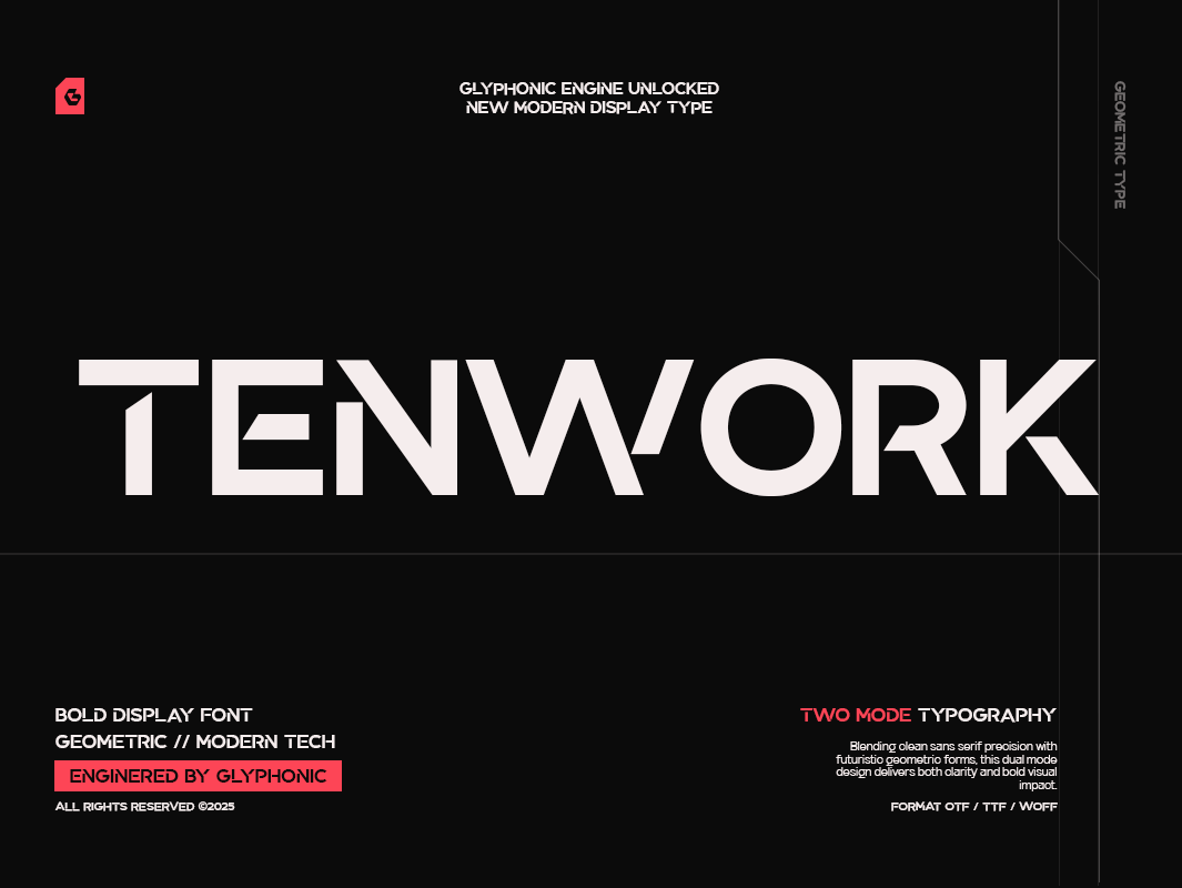 GC Tenwork - Modern Tech Sans branding corporate design display elegant font font future game glyph glyphonic graphic design logotype modern poster sans tech technology typeface web web font