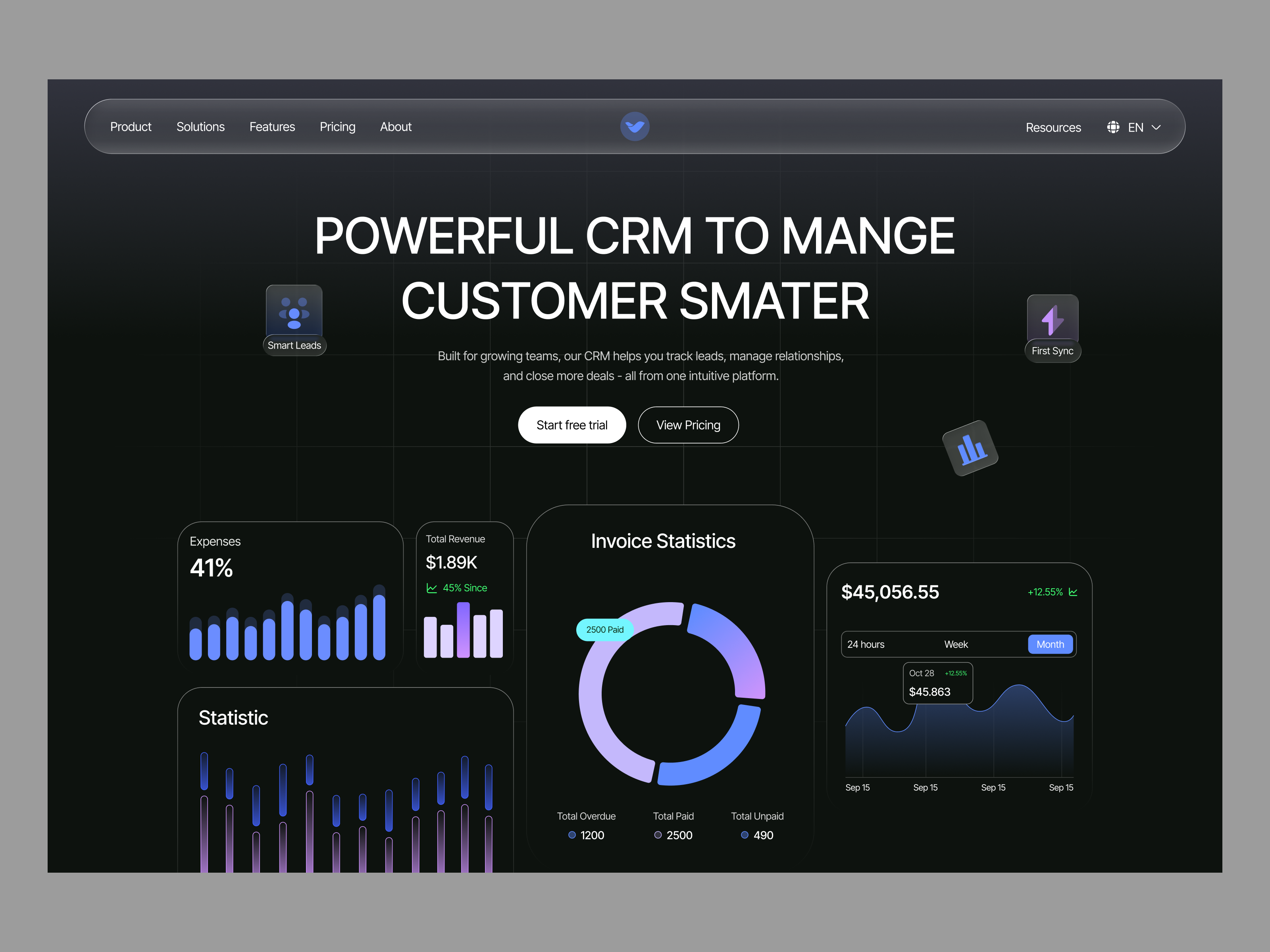 CRM Customer Management website crm crm website customer management design landing page managements website saas saas landing page saas website ui ux website