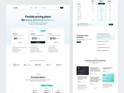 Loopra — CRM Marketing Solution Pricing Page ai ai website animate artificial intelligence automation b2b clean clean ui crm green marketing minimal modern design pricing page pricing plan saas startup ui design uiux website