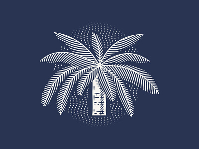 Pine River Palm Tree branding coconut desert design etch etching illustration island linework logo nature ocean outdoor palm sand storm tree vector vintage illustration wood