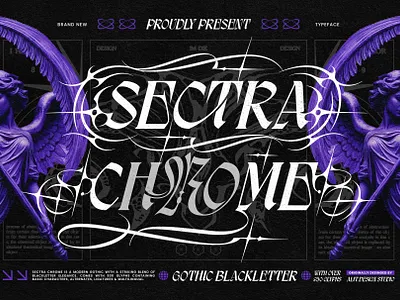 Sectra Chrome Typeface blackletter design font fonts illustration letteing typeface