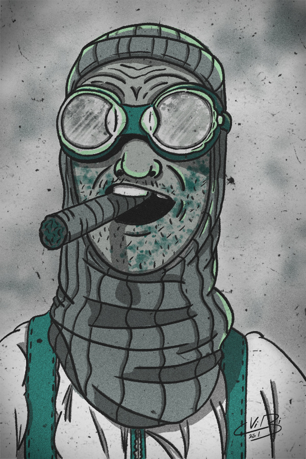 Vintage portrait N°3 adobe black and withe color color palette draw grey illustration palette photoshop pilot portrait illustration vintage