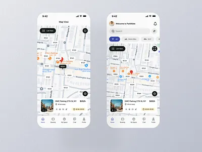 Map Screen Mobile UI carparkingapp locationbasedapp mapscreen mapui mobileui parkingmap