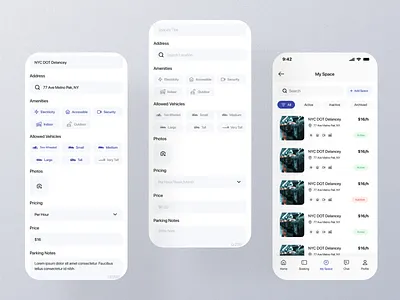 My Space Mobile UI carparking mobileappdesign mobileui myspaceui uidesign uxdesign