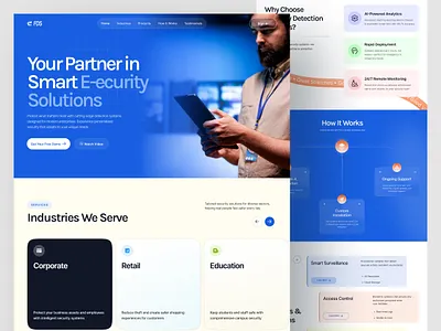 Smart Security Homepage Design Concept design home page minimal product design security smart security ui web design