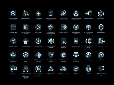 Icon Set cloud computer connection cripto design energy graphic design hub icon logo mark minimalism network play protection quantum satellit server speed